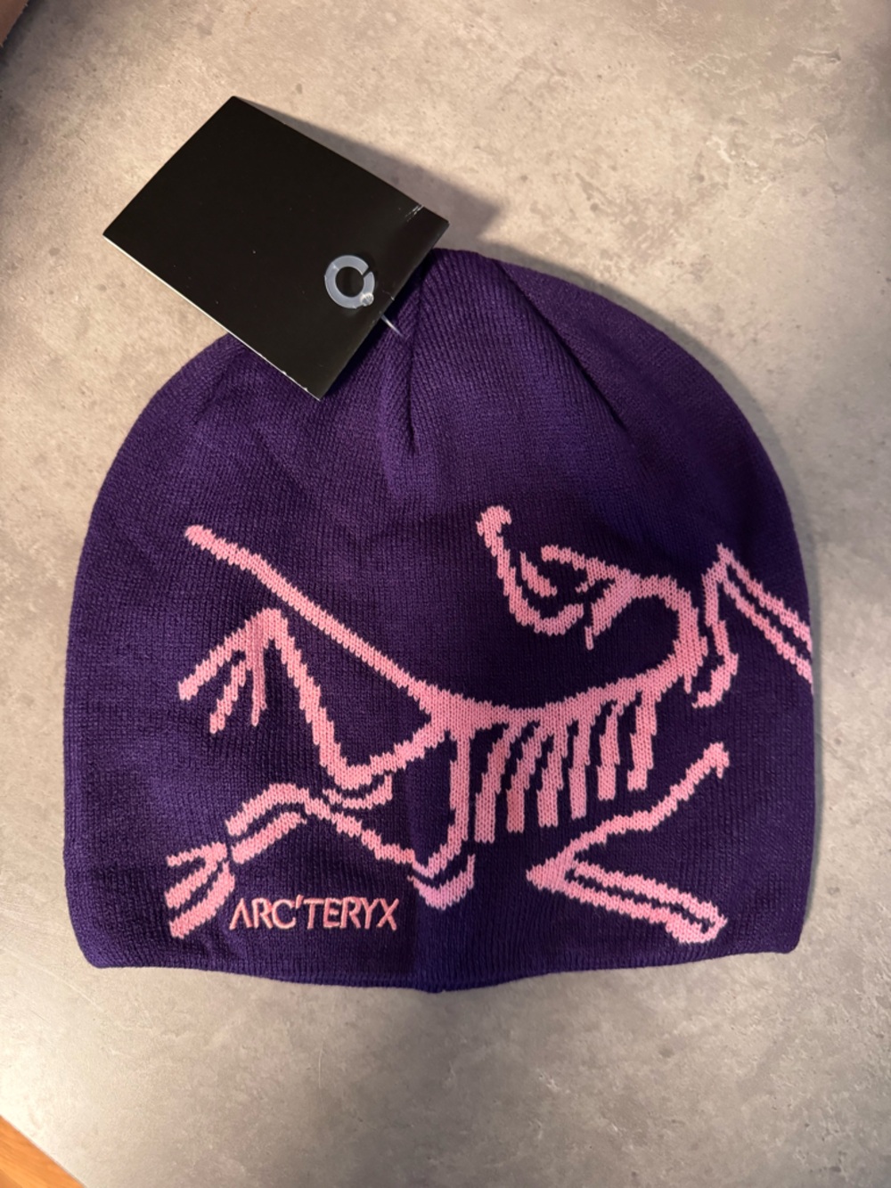 Arc'teryx Purple Beanie with Pink Skeleton Logo